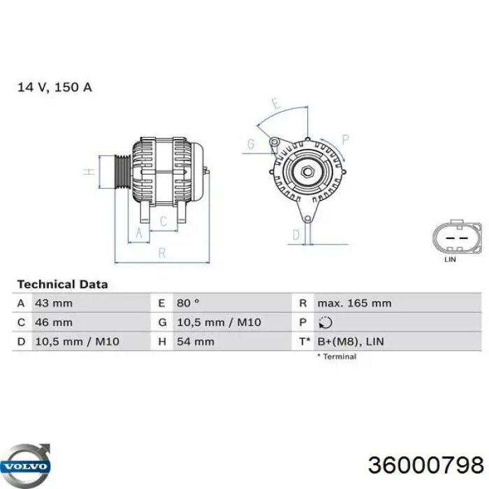 36000798 Volvo alternador