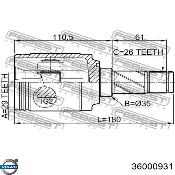  Árbol de transmisión trasero para Volvo S80 2 