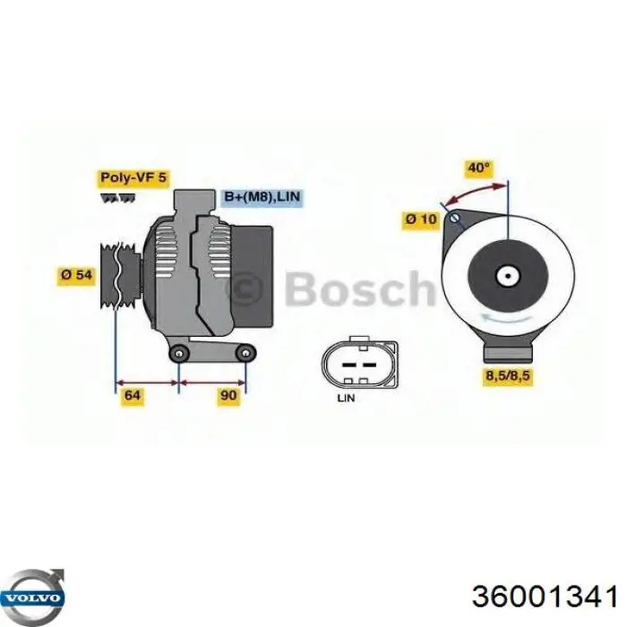 36001341 Volvo alternador