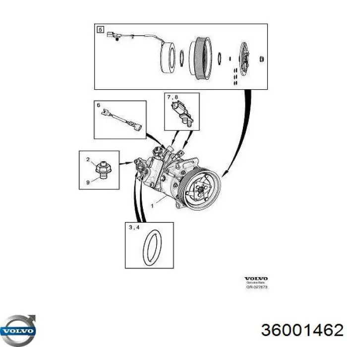 36001462 Volvo compresor de aire acondicionado