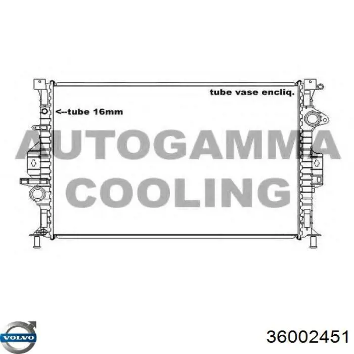 36002451 Volvo radiador refrigeración del motor