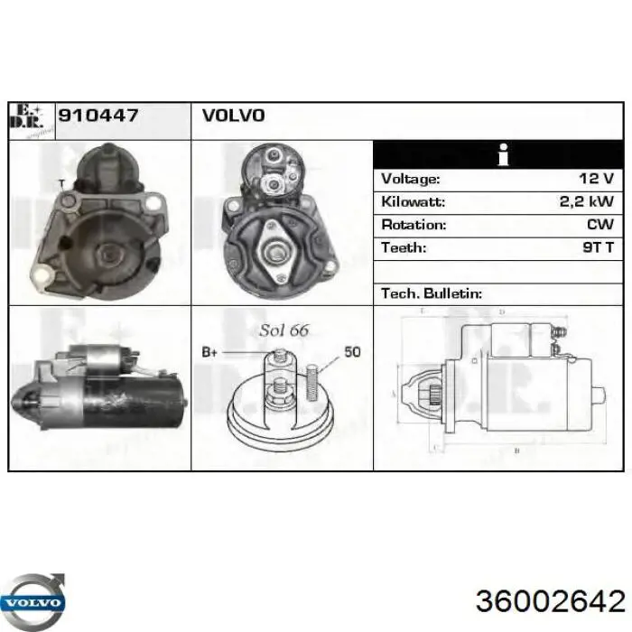 36002642 Volvo motor de arranque