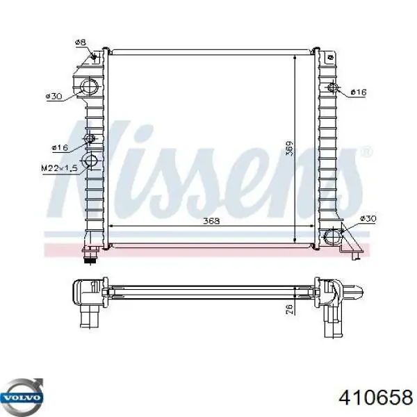 410658 Volvo radiador refrigeración del motor