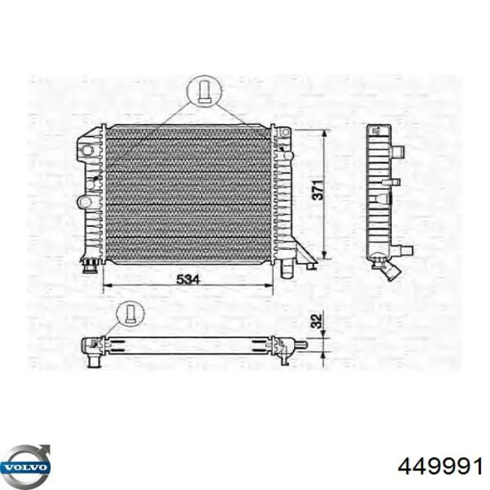 449991 Volvo radiador refrigeración del motor