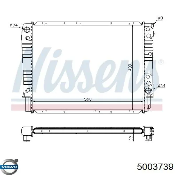 8603905 Volvo radiador refrigeración del motor