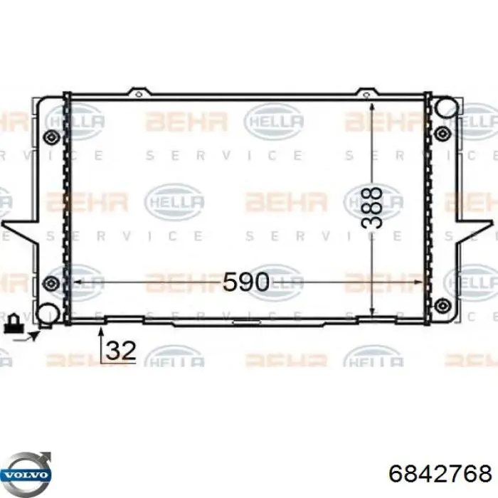 6842768 Volvo radiador refrigeración del motor