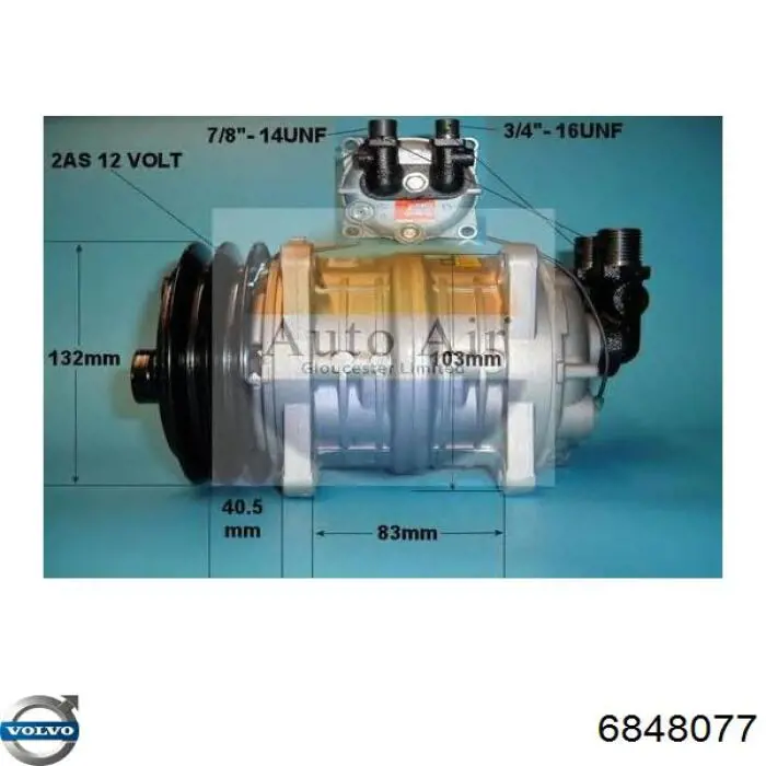 6848077 Volvo compresor de aire acondicionado