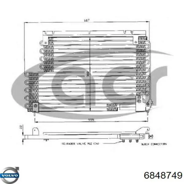 6848749 Volvo condensador aire acondicionado