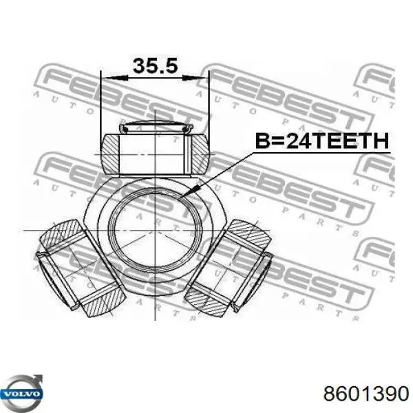 8601390 Volvo trípode, árbol de transmisión