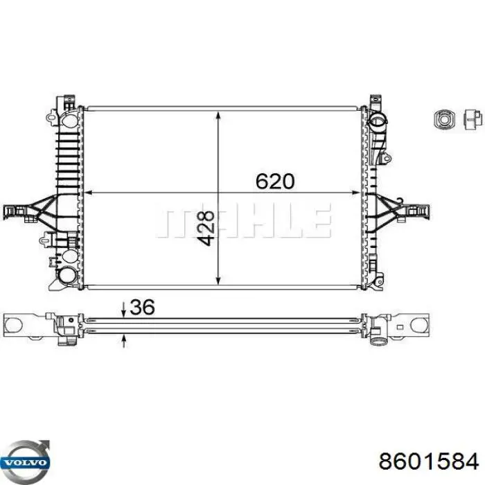 8601584 Volvo radiador refrigeración del motor