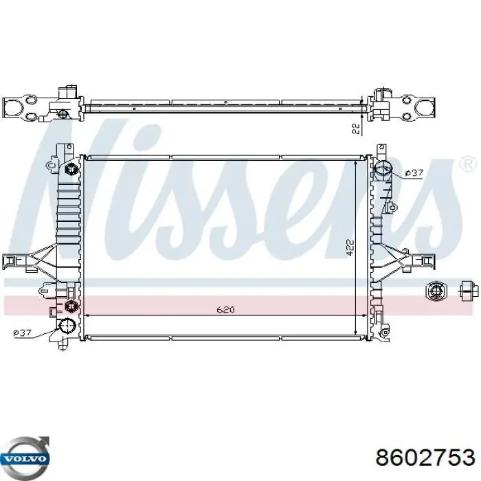 8602753 Volvo radiador refrigeración del motor