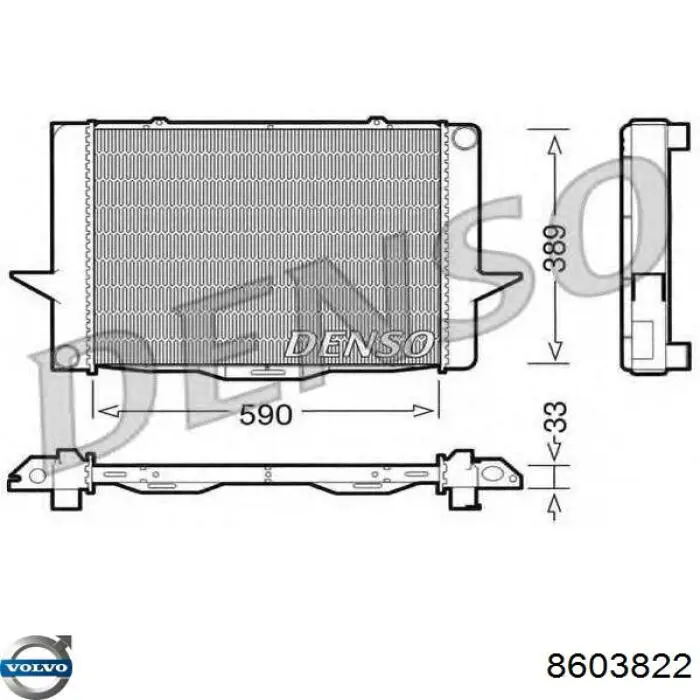 8603822 Volvo radiador refrigeración del motor