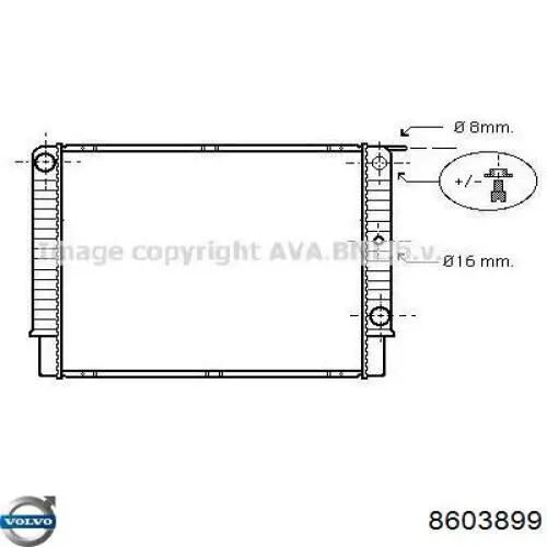 8603899 Volvo radiador refrigeración del motor