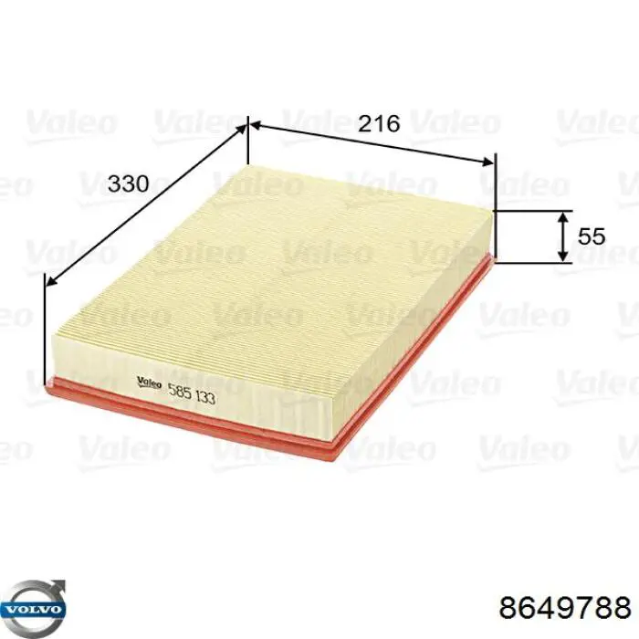 8649788 Volvo filtro de aire