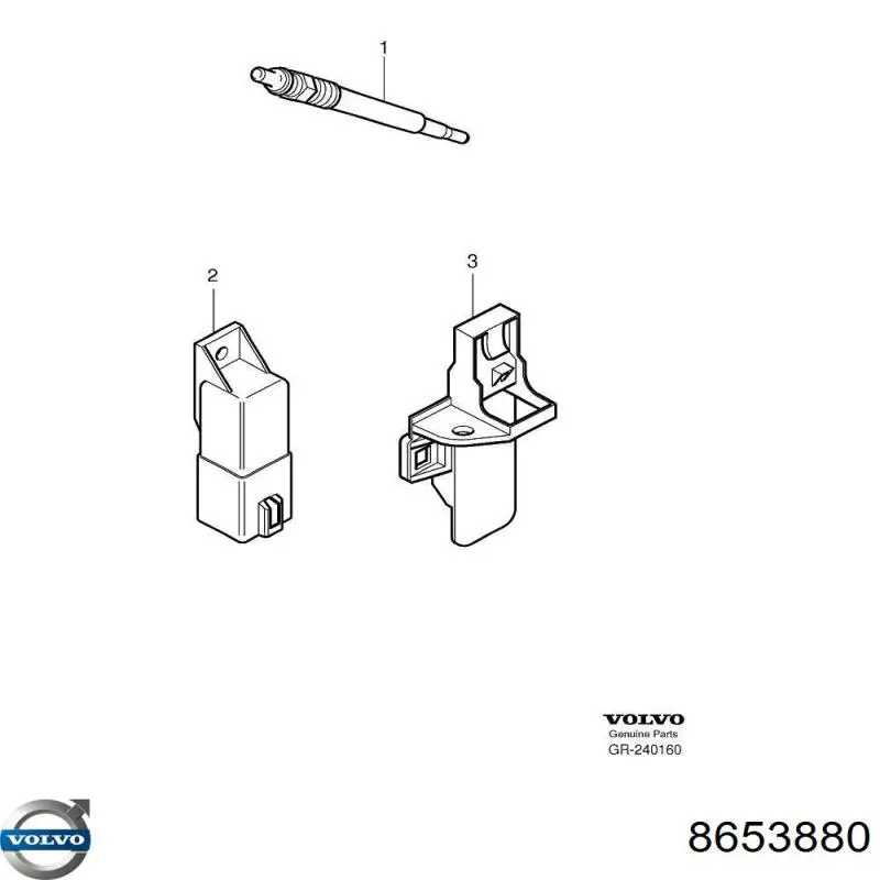 8653880 Volvo bujía de incandescencia