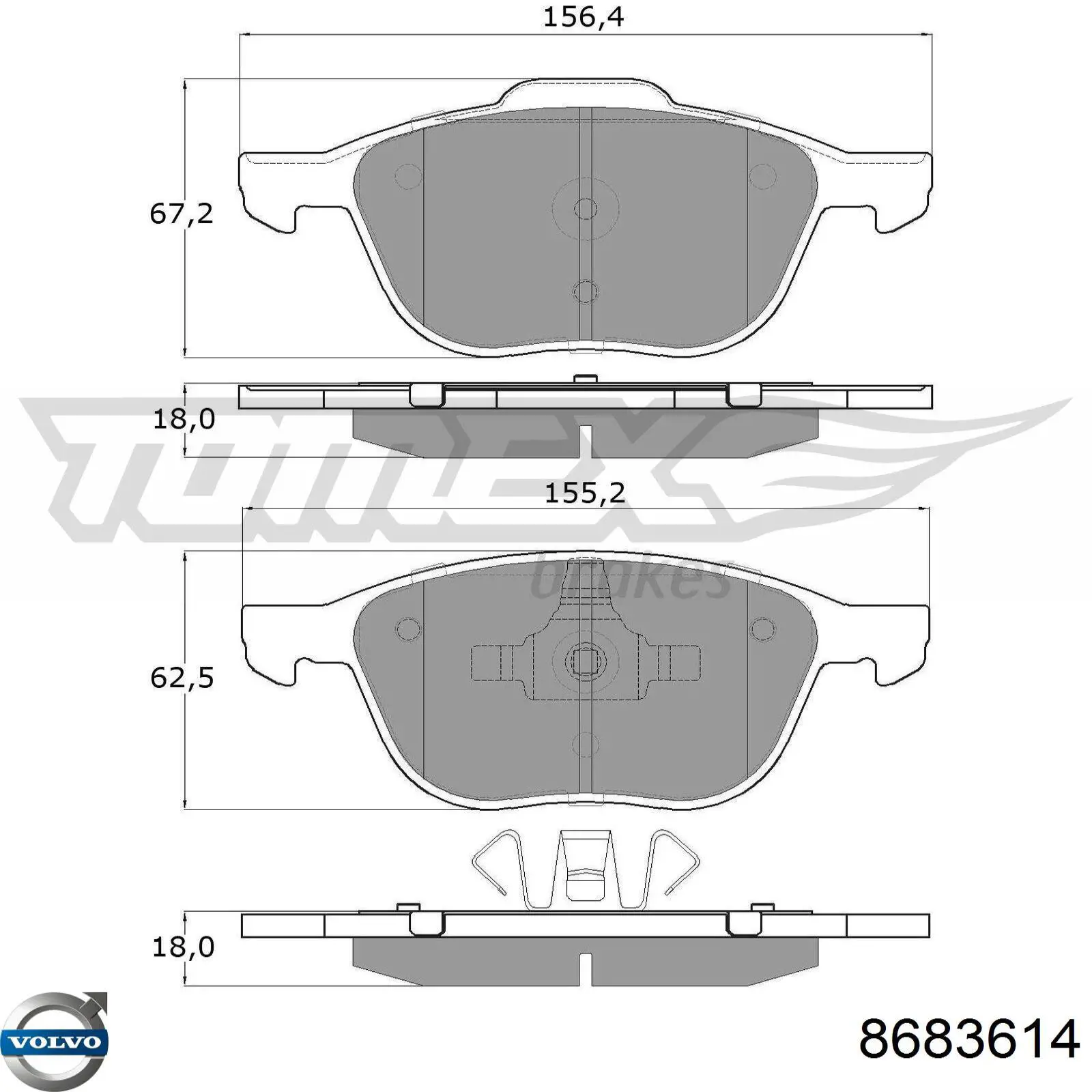 8683614 Volvo pastillas de freno delanteras