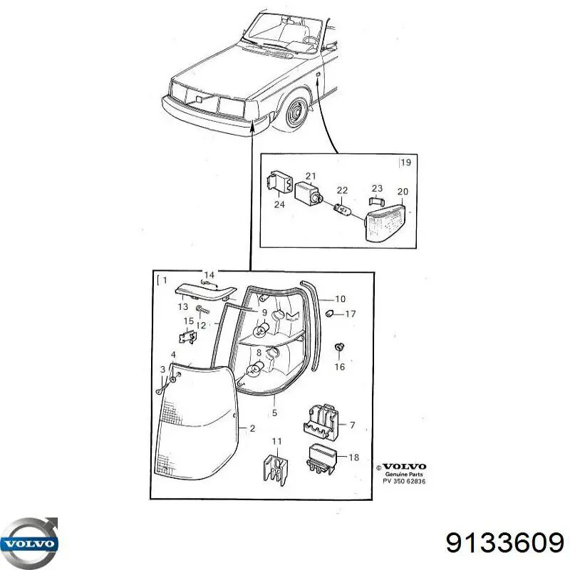 9133609 Volvo luz intermitente guardabarros