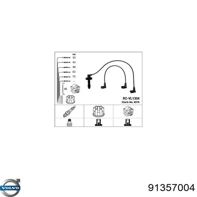 91357004 Volvo juego de cables de encendido