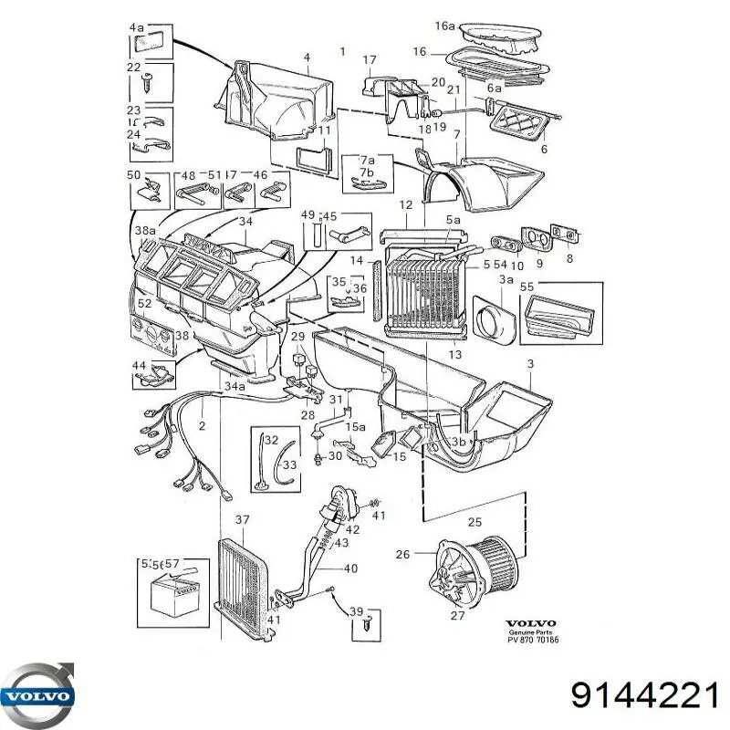 9144221 Volvo radiador de calefacción