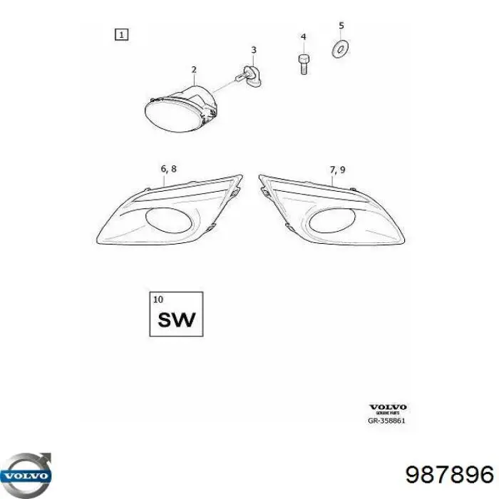 987896 Volvo bombilla halógena