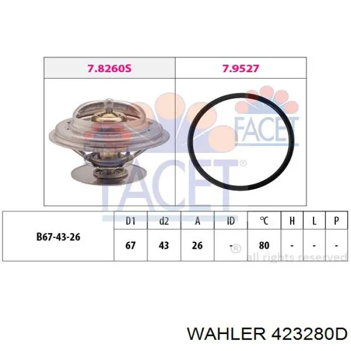 423280D Wahler termostato, refrigerante