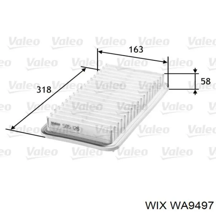 WA9497 WIX filtro de aire