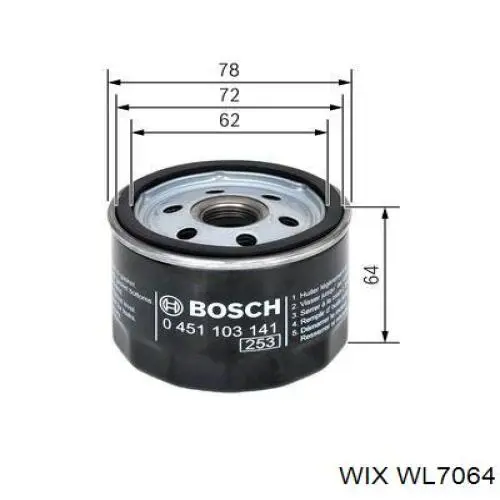 WL7064 WIX filtro de aceite