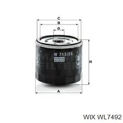 WL7492 WIX filtro de aceite