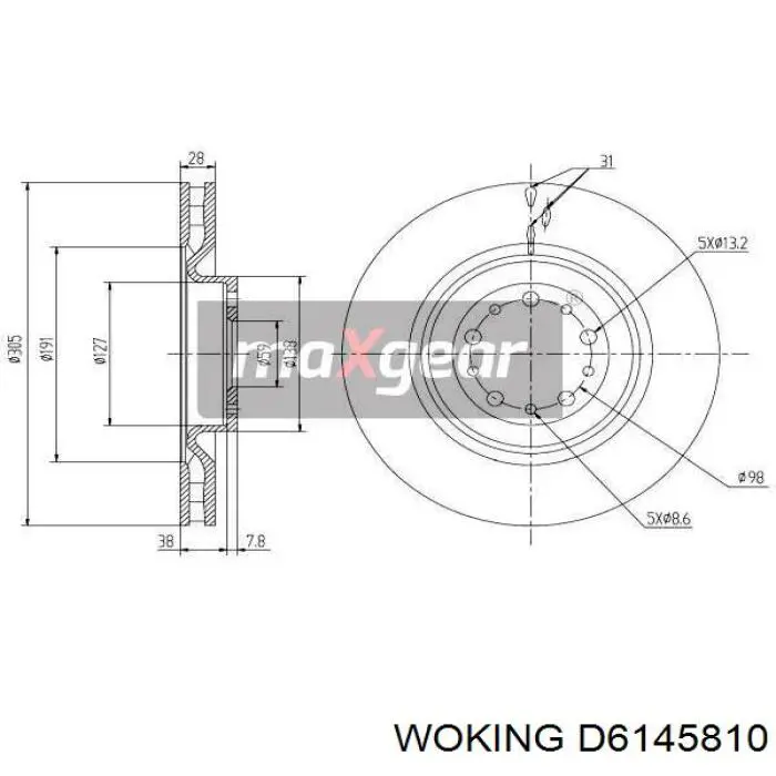 D6145810 Woking freno de disco delantero