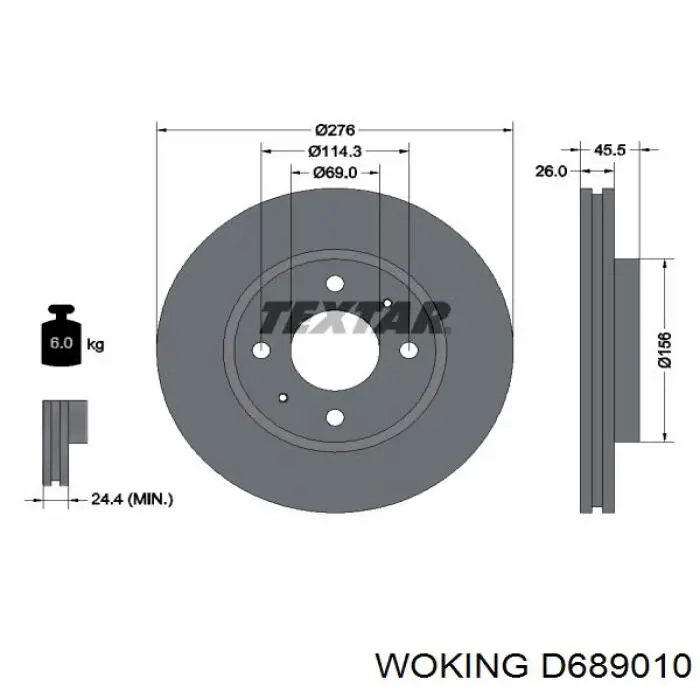 D6890.10 Woking freno de disco delantero