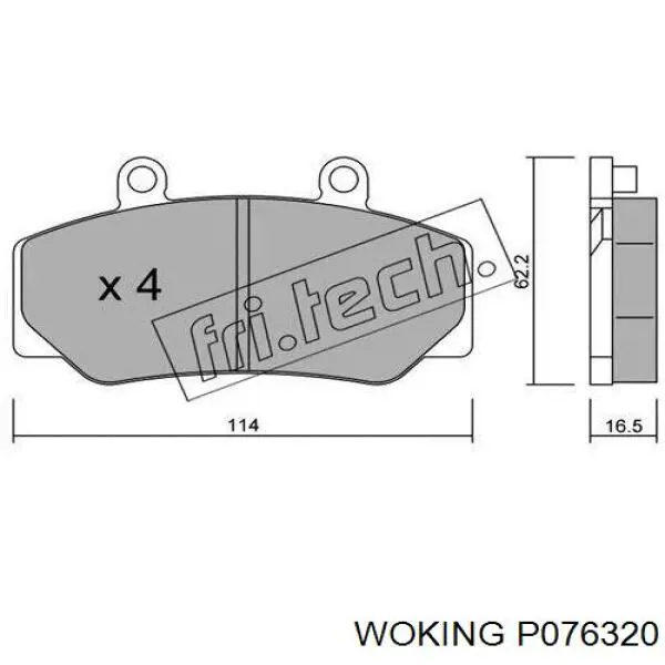 P076320 Woking pastillas de freno delanteras