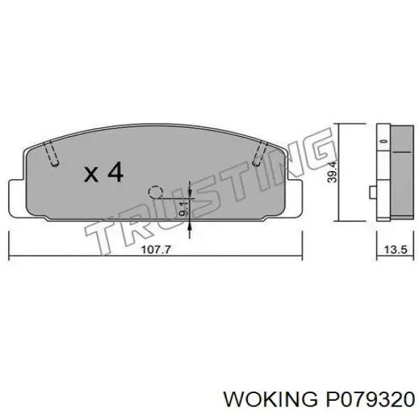 P079320 Woking pastillas de freno traseras