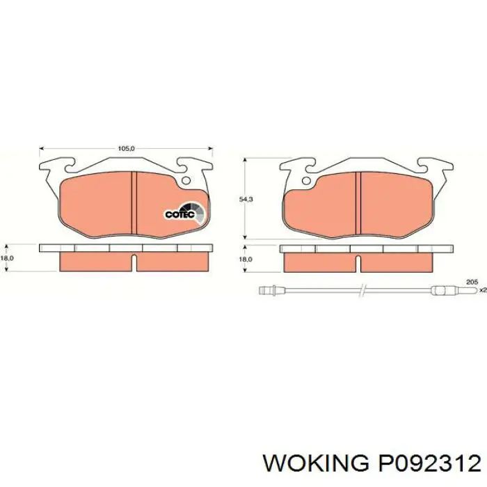 P0923.12 Woking pastillas de freno delanteras