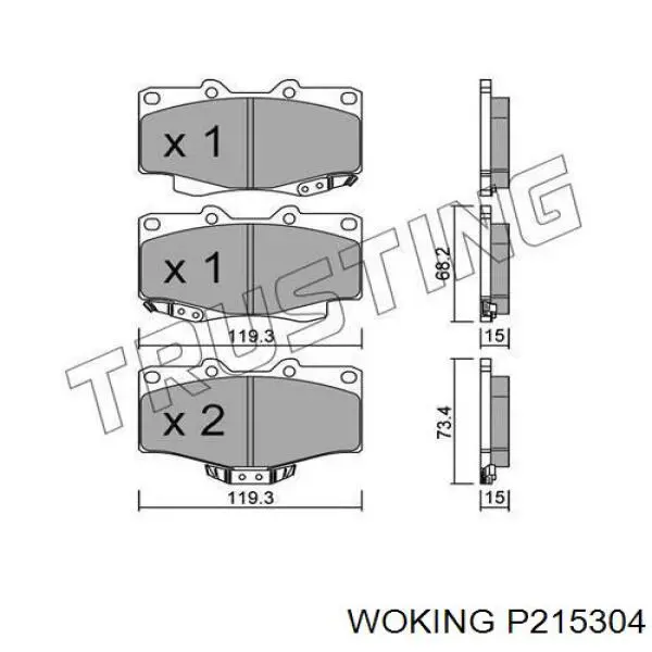 P215304 Woking pastillas de freno delanteras