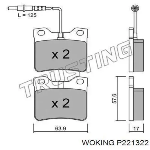 P2213.22 Woking pastillas de freno traseras