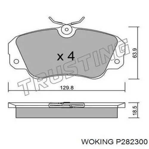 P2823.00 Woking pastillas de freno delanteras