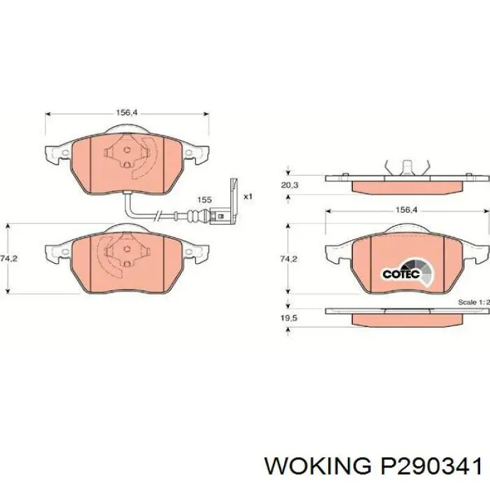 P290341 Woking pastillas de freno delanteras