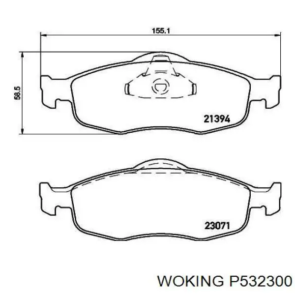 P5323.00 Woking pastillas de freno delanteras