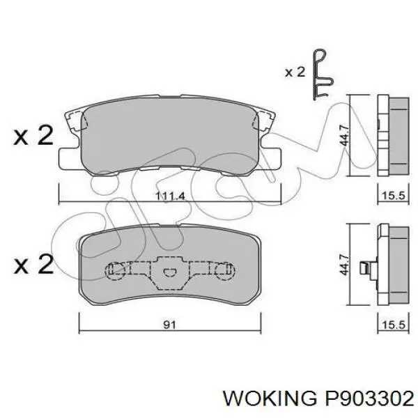 P903302 Woking pastillas de freno traseras