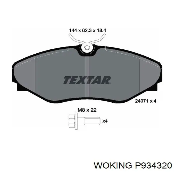 P9343.20 Woking pastillas de freno delanteras