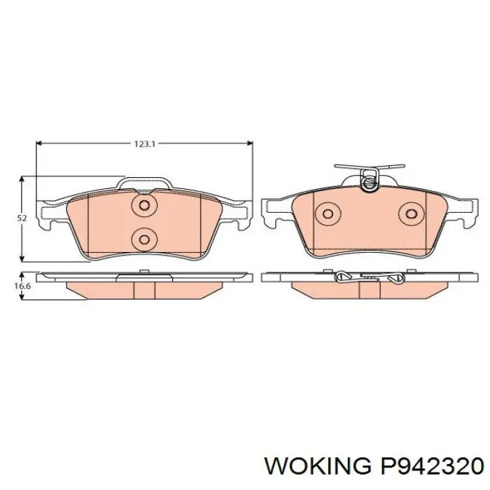 P942320 Woking pastillas de freno traseras