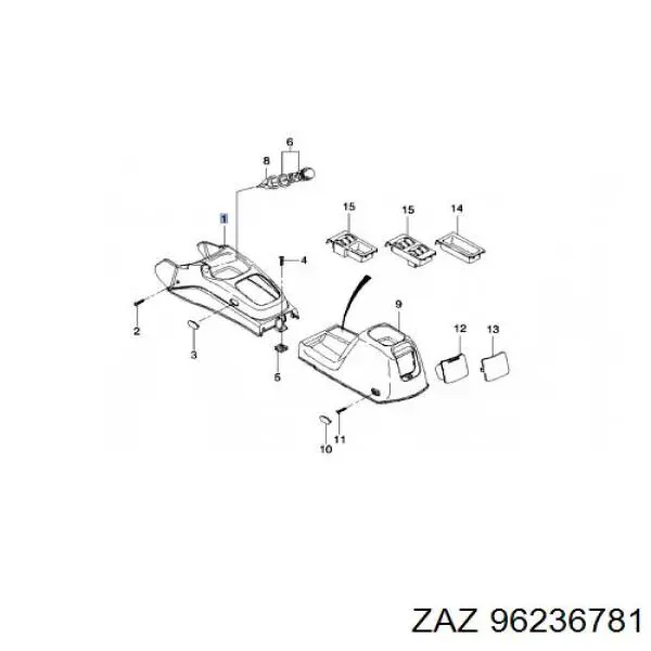 96236781 ZAZ consola central