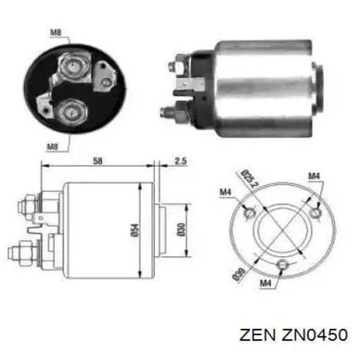 ZN0450 ZEN bendix, motor de arranque