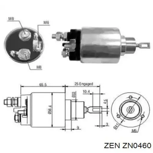 ZN0460 ZEN bendix, motor de arranque