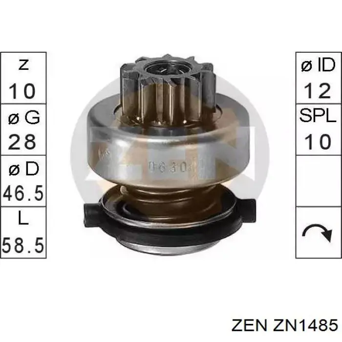 ZN1485 ZEN bendix, motor de arranque