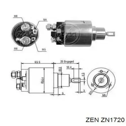 ZN1720 ZEN bendix, motor de arranque