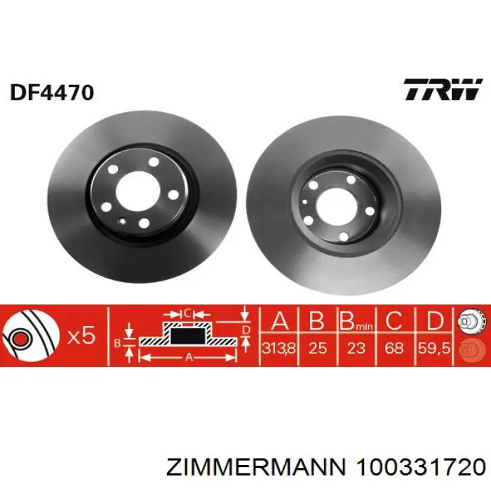 100331720 Zimmermann freno de disco delantero