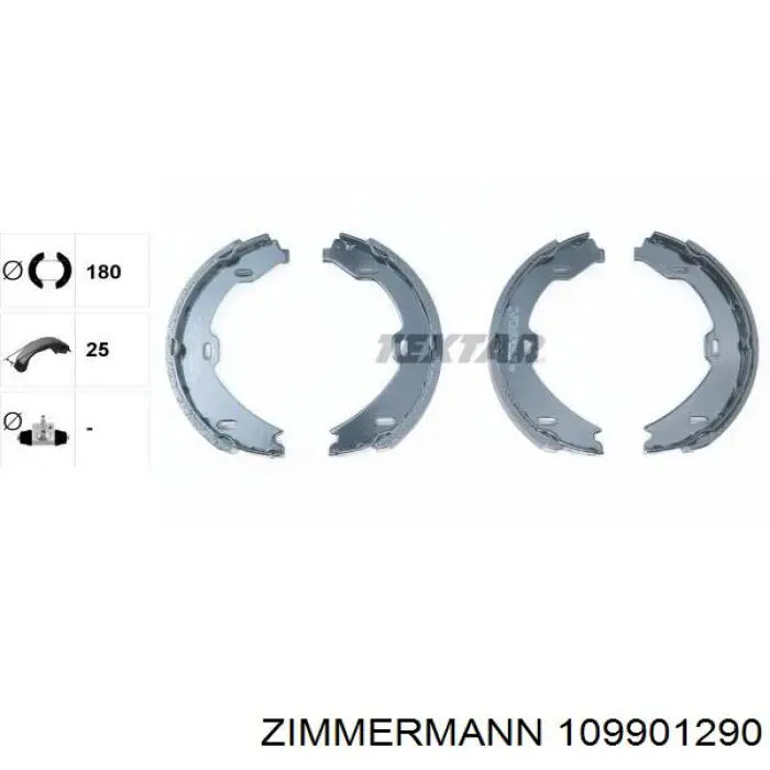 109901290 Zimmermann juego de zapatas de frenos, freno de estacionamiento