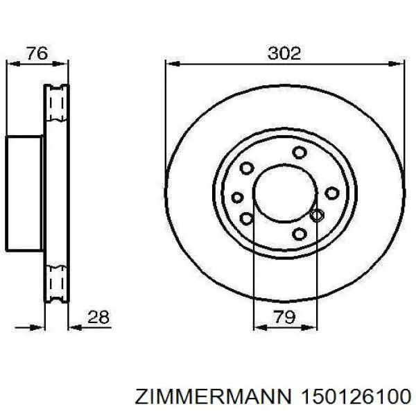 150126100 Zimmermann freno de disco delantero