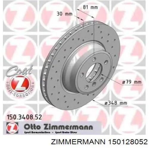 150128052 Zimmermann freno de disco delantero